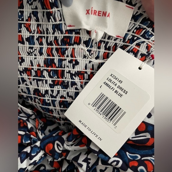 XIRENA LOLITA DRESS AMALFI BLUE pocket maxi dress L - Picture 2 of 12